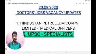 20082023  DOCTORS JOBS  UPSC  SPECIALISTS  CHS  PERMANENT  MOHFW  GOVT OF INDIA [upl. by Letsyrc]