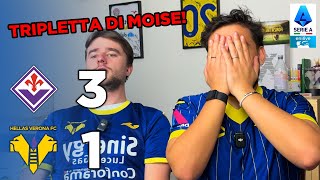 FIORENTINAVERONA  TRIPLETTA di KEAN e primo goal di SERDAR  REACTION SerieAEnilive [upl. by Asiole477]