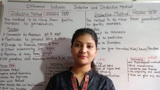 Inductive and Deductive method  DIFFERENCE  आगमन और निगमन विधि में अंतर। [upl. by Atikihc441]