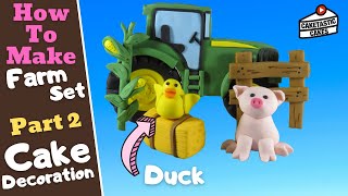 Duck Cake Topper  Farm Set Part 2 Farm Cake Tutorial  Cake Decorating Video by Caketastic Cakes [upl. by Nataline]