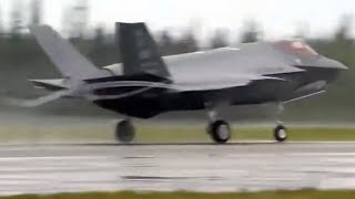 RED FLAG Alaska 203 F35As ONLY Take OFF Wet Runway [upl. by Nnylecyoj]