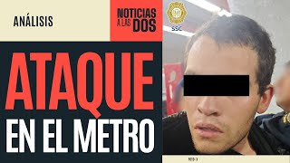 NoticiasALasDos ¬ Hombre ataca con arma blanca a cuatro personas en el Metro de la CdMx [upl. by Hogarth]