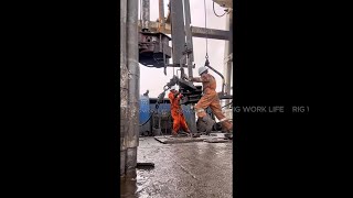 Roughneck On Rig Floor Working rig ad drilling oil tripping floorman flooring roughnecks [upl. by Einoj]