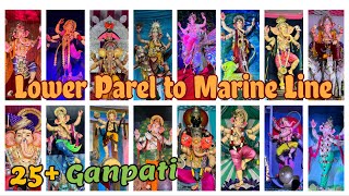 Lower Parel to Marine Line Ganpati  MUMBAI GANPATI DARSHAN 2024  ganpatibappamorya [upl. by Essined]