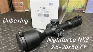 Nightforce NX8 2520x50 F1 Unboxing [upl. by Camarata600]