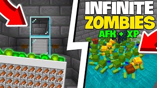 BEST AFK Zombie XP Farm Minecraft Bedrock 121 2024 [upl. by Cinomod278]