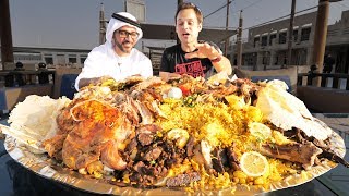 Dubai Food  RARE Camel Platter  WHOLE Camel w Rice  Eggs  Traditional Emirati Cuisine in UAE [upl. by Urbannai]