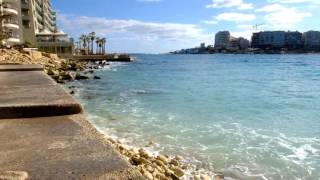 St Julians Bay at Hotel Cavalieri in Malta [upl. by Niessuh]