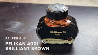 Pelikan 4001 Brilliant Brown Fountain Pen Ink [upl. by Bird593]