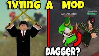 so I FOUGHT A MOD IN ZOぞ  New Dagger Weapon Roblox ZOぞ [upl. by Eilime]