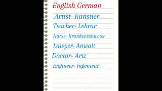 Professions in German germanlearning german  language [upl. by Annwahsal]