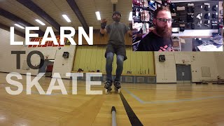 How to Rollerblade  First time on Inline Skates  BASIC STRIDE ON INLINE SKATES [upl. by Galasyn]