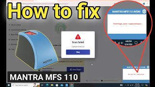 How to fix first finger error capture timeout  Mantra fingerprint device scan failed problem [upl. by Tacita]