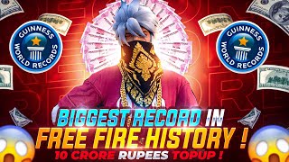 10 Crore Rupees Top Up in free fire 😱 Biggest World Record in Free Fire history 🔥 We R Gamers [upl. by Lunseth]