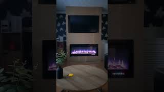 New Inmozata Electric Fire And Media Wall fyp review watchtillend diy renovation family love [upl. by Chuah]