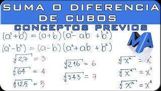 Factorización suma o diferencia de cubos conceptos previos [upl. by Nageem]