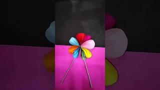 paper fan flower design easy paper craft papercraft [upl. by Secor]