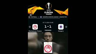 viral europaleague league phase results olympiacos rangers braga elfsborg tie game 4 part 4 [upl. by Roswell991]