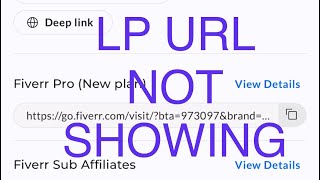 fiverr affiliate LP URL Not showing problem solve 100 [upl. by North973]