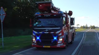 Hoogwerker Brandweer Zierikzee met spoed naar een gebouwbrand in OudeTonge [upl. by Longtin]