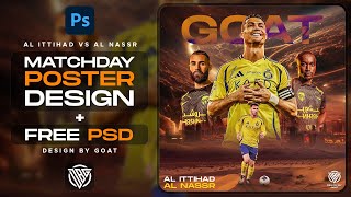 How To Create Football Matchday Poster  Al Ittihad VS Al Nassr [upl. by Africa]