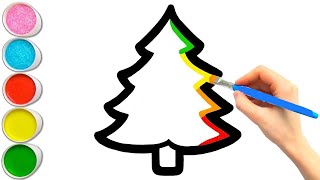 Easy Christmas Tree Drawing  How to Draw a Christmas Tree  Christmas Tree Drawing Step by Step [upl. by Wolff]