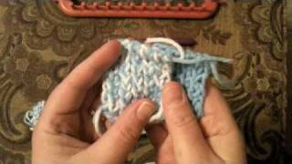 How to Loom Knit Crossed Stockinette ew amp k [upl. by Odericus731]