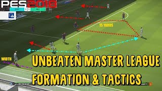 PES 2018 UNBEATEN Formation amp Tactics  INVINCIBLE Master League [upl. by Marmion]