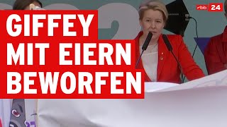 Franziska Giffey wird ausgebuht und mit Eiern beworfen [upl. by Nagap651]