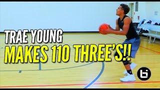 The Best SHOOTER In the Country Trae Young Makes 110 Threes During Training Session [upl. by Linetta]