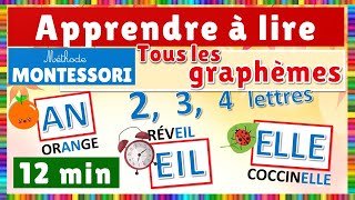 Méthode Montessori  Tous les graphèmes  2 3 et 4 lettres [upl. by Ynneb]