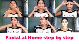 How to do Facial at Home Step by step  flawless glowing skin at home GiveawayWeek  Rinkal soni [upl. by Leona]