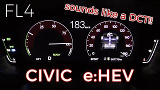 2022y HONDA CIVIC eHEV FL4  acceleration test 20L hybrid DCT sound [upl. by Simonette259]