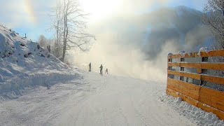 Saalbach Hinterglemm  Austria Ski with kids  166152  56 km 892 m down 4K Gimbal Double Camera [upl. by Neffets604]