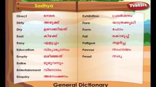 Learn Malayalam Through English  Lesson  06  General Dictionary  Vocabulary [upl. by Radcliffe]