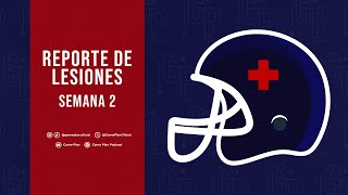 REPORTE DE LESIONES SEMANA 2 NFL 2024 [upl. by Olaznog]