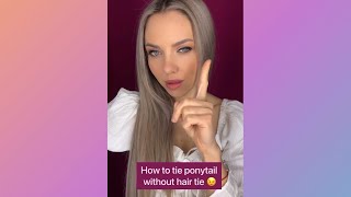 2 ways to tie ponytail without hair tie ⁉️shorts hairstyle hairtutorial ponytail hairhacks [upl. by Animas]