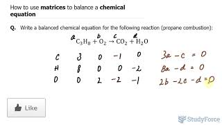 📚 Use matrices to balance a chemical equation [upl. by Hutton]