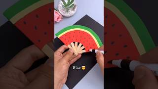 DIY Paper Fan 🪭🪭Easy to make it 😘😘shorts youtubeshorts trending papercraft [upl. by Ahsot]