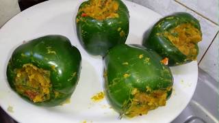 Bharwa Shimla Mirch Recipe  Stuffed Capsicum Recipe Bharwan shimla mirch recipe bharli mirchi [upl. by Prowel]