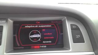 Audi A6 4f Airride Menü  Adaptive Air Suspension  Pressure Reservoir Menü HDVideo [upl. by Kinata938]