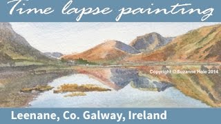 Leenane reflections  Time lapse Watercolour painting [upl. by Jovi684]