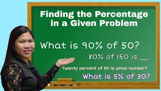 FINDING THE PERCENTAGE IN A GIVEN PROBLEM [upl. by Bernice76]