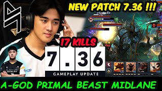 ABED 736 PRIMAL BEAST MIDLANE NEW PATCH UPDATE DOTA 2 pro Gameplay [upl. by Mchale350]