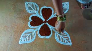 Chithirai madham simpleflowerkolam31 Beautiful pandagamuggulusimple rangolikolam [upl. by Aratahs]