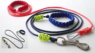 How to Make the Simplest Paracord Dog LeashAdjustable HandleBraceletSliding Reflective Markers [upl. by Groome]