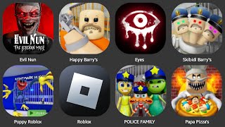 HUGGY WUGGY ROBLOXEVIL NUNSKIBIDI TOILET OBBYPOLICE FAMILY EYESPAPA PIZZASHAPPY BARRYROBLOX [upl. by Yemiaj]