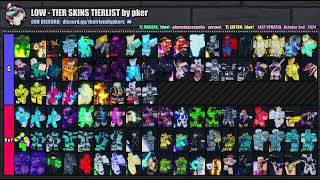 YBA Pkers new official trading skin tierlist October 23 [upl. by Airotnes]