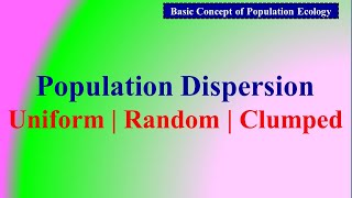 Population Dispersion Uniform Random Clumped [upl. by Mil]