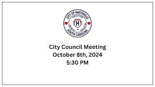 Hartsville City Council Meeting  October 8th 2024 [upl. by Chevalier]